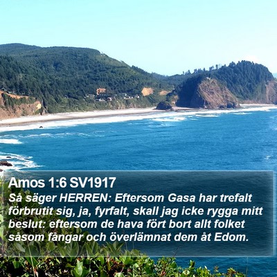 Amos 1:6 SV1917 Bible Verse Image