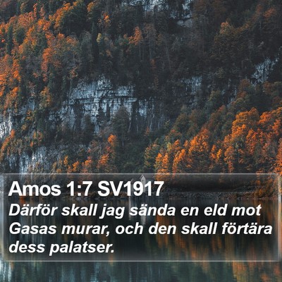 Amos 1:7 SV1917 Bible Verse Image