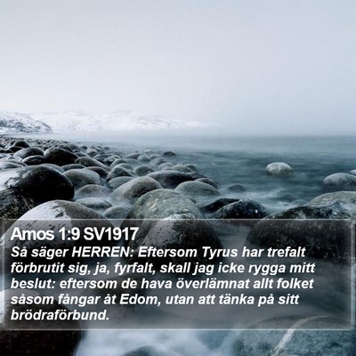 Amos 1:9 SV1917 Bible Verse Image