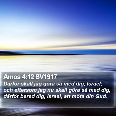 Amos 4:12 SV1917 Bible Verse Image