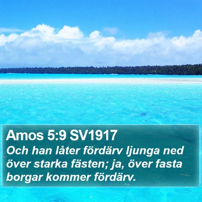 Amos 5:9 SV1917 Bible Verse Image