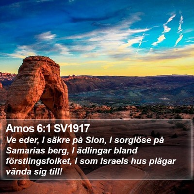 Amos 6:1 SV1917 Bible Verse Image