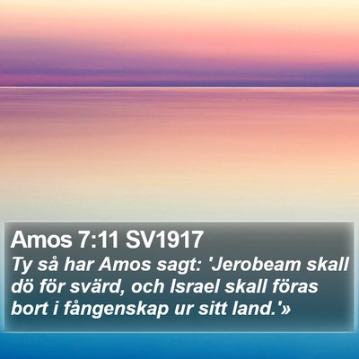 Amos 7:11 SV1917 Bible Verse Image