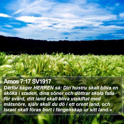 Amos 7:17 SV1917 Bible Verse Image