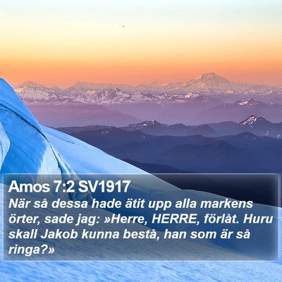 Amos 7:2 SV1917 Bible Verse Image