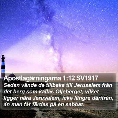 Apostlagärningarna 1:12 SV1917 Bible Verse Image