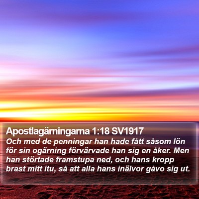 Apostlagärningarna 1:18 SV1917 Bible Verse Image