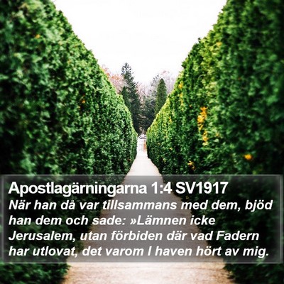 Apostlagärningarna 1:4 SV1917 Bible Verse Image