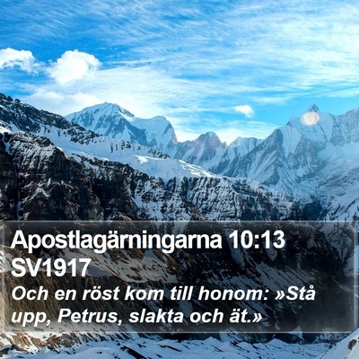 Apostlagärningarna 10:13 SV1917 Bible Verse Image