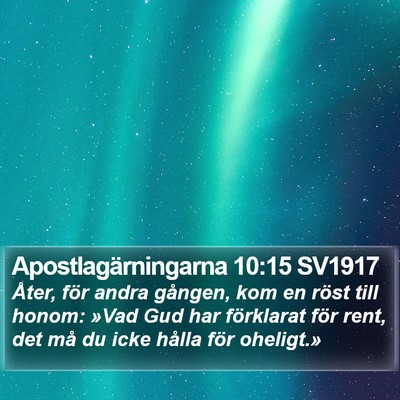 Apostlagärningarna 10:15 SV1917 Bible Verse Image