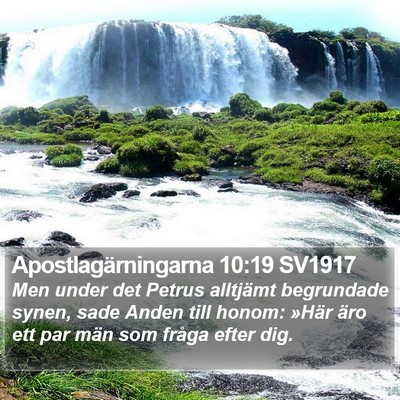 Apostlagärningarna 10:19 SV1917 Bible Verse Image