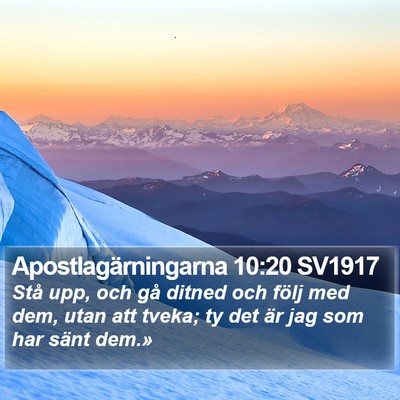 Apostlagärningarna 10:20 SV1917 Bible Verse Image