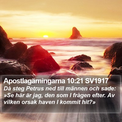 Apostlagärningarna 10:21 SV1917 Bible Verse Image