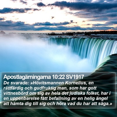 Apostlagärningarna 10:22 SV1917 Bible Verse Image