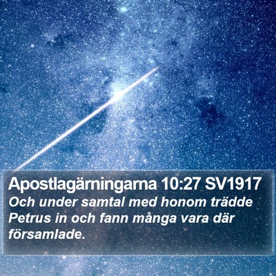 Apostlagärningarna 10:27 SV1917 Bible Verse Image