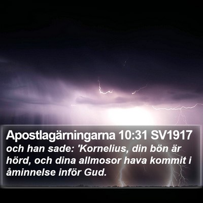 Apostlagärningarna 10:31 SV1917 Bible Verse Image