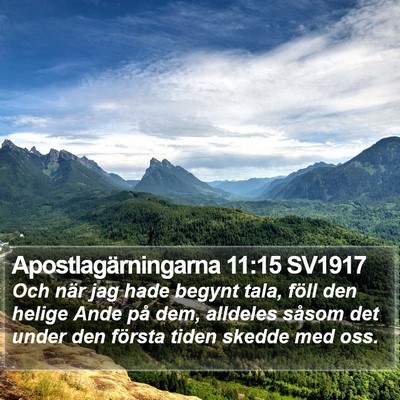 Apostlagärningarna 11:15 SV1917 Bible Verse Image