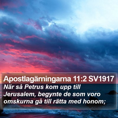 Apostlagärningarna 11:2 SV1917 Bible Verse Image
