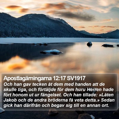 Apostlagärningarna 12:17 SV1917 Bible Verse Image