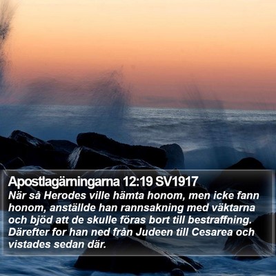 Apostlagärningarna 12:19 SV1917 Bible Verse Image