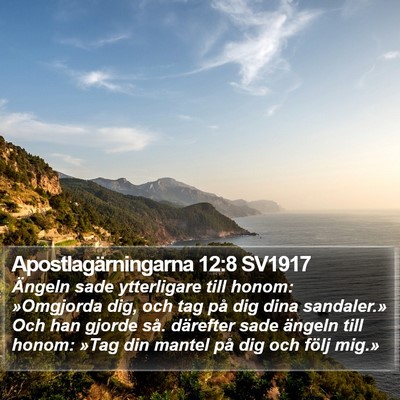 Apostlagärningarna 12:8 SV1917 Bible Verse Image