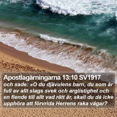 Apostlagärningarna 13:10 SV1917 Bible Verse Image