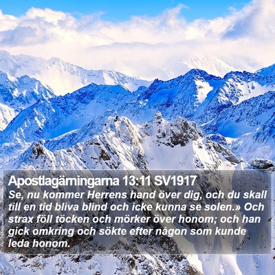 Apostlagärningarna 13:11 SV1917 Bible Verse Image