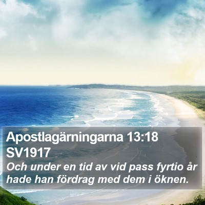Apostlagärningarna 13:18 SV1917 Bible Verse Image