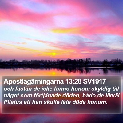 Apostlagärningarna 13:28 SV1917 Bible Verse Image