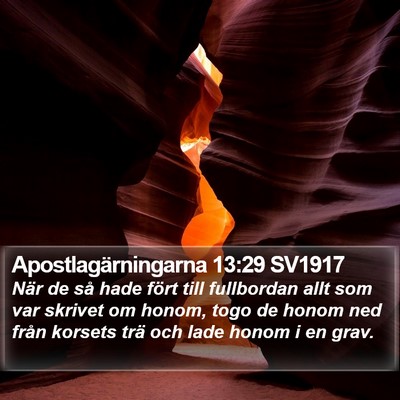 Apostlagärningarna 13:29 SV1917 Bible Verse Image