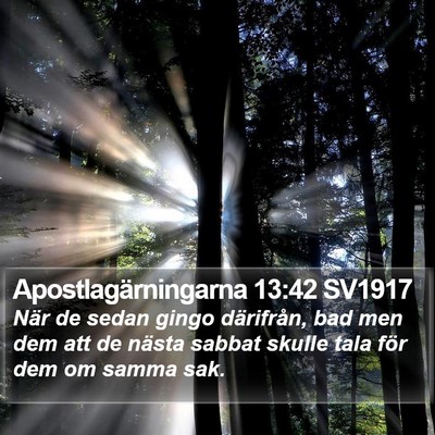 Apostlagärningarna 13:42 SV1917 Bible Verse Image