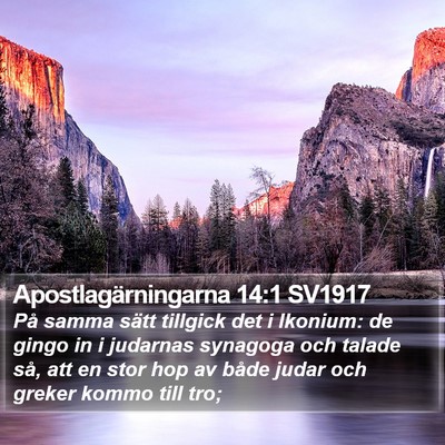 Apostlagärningarna 14:1 SV1917 Bible Verse Image