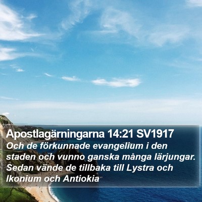 Apostlagärningarna 14:21 SV1917 Bible Verse Image