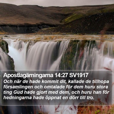 Apostlagärningarna 14:27 SV1917 Bible Verse Image