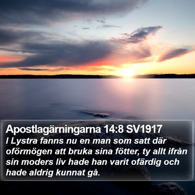 Apostlagärningarna 14:8 SV1917 Bible Verse Image