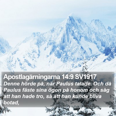 Apostlagärningarna 14:9 SV1917 Bible Verse Image