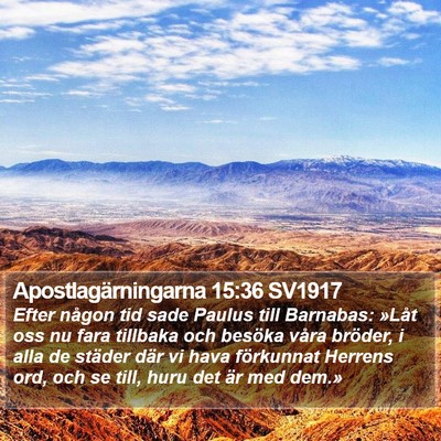 Apostlagärningarna 15:36 SV1917 Bible Verse Image