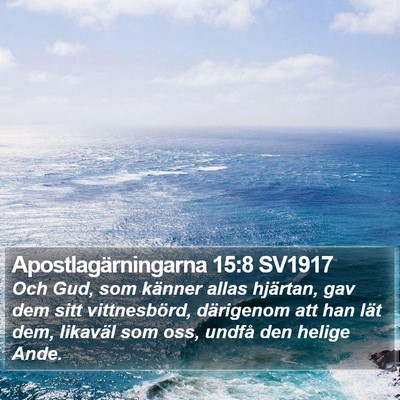 Apostlagärningarna 15:8 SV1917 Bible Verse Image