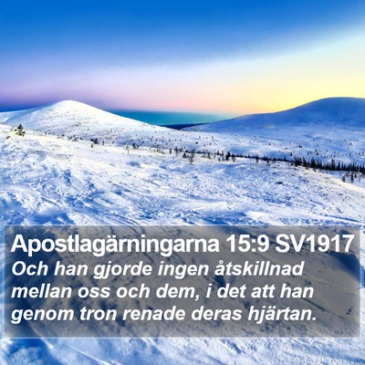 Apostlagärningarna 15:9 SV1917 Bible Verse Image