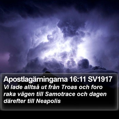 Apostlagärningarna 16:11 SV1917 Bible Verse Image