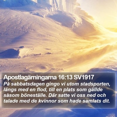 Apostlagärningarna 16:13 SV1917 Bible Verse Image