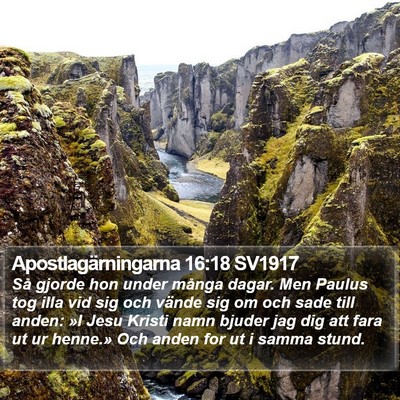 Apostlagärningarna 16:18 SV1917 Bible Verse Image