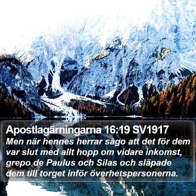 Apostlagärningarna 16:19 SV1917 Bible Verse Image