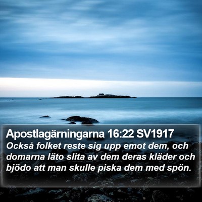 Apostlagärningarna 16:22 SV1917 Bible Verse Image