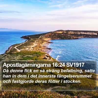 Apostlagärningarna 16:24 SV1917 Bible Verse Image