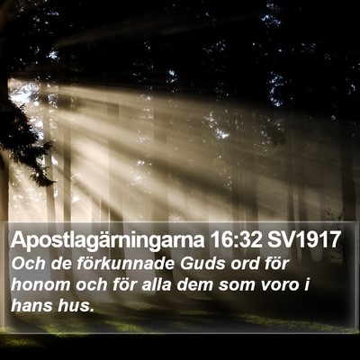 Apostlagärningarna 16:32 SV1917 Bible Verse Image