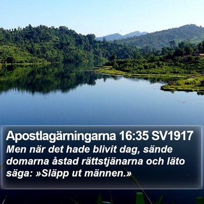 Apostlagärningarna 16:35 SV1917 Bible Verse Image