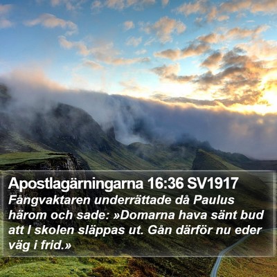 Apostlagärningarna 16:36 SV1917 Bible Verse Image