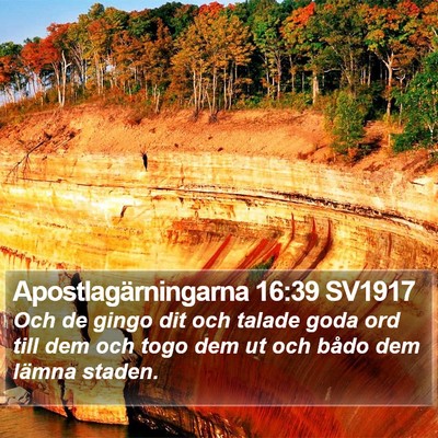 Apostlagärningarna 16:39 SV1917 Bible Verse Image