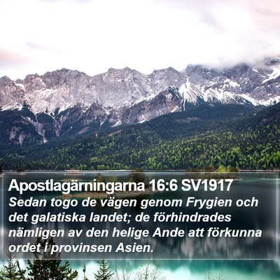 Apostlagärningarna 16:6 SV1917 Bible Verse Image